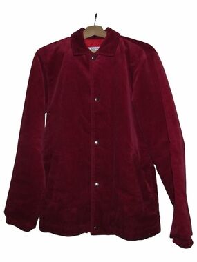 Comme Des Garcons Corduroy Coaches Jacket Red Burgundy Mens Size Medium Rare